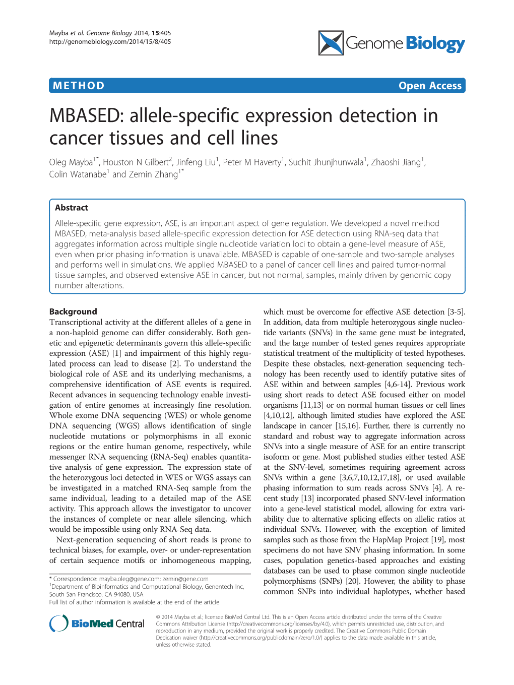 Allele-Specific Expression Detection in Cancer Tissues and Cell Lines