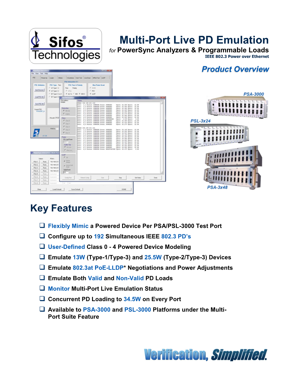 Live PD Emulation for Powersync Analyzers & Programmable Loads IEEE 802.3 Power Over Ethernet