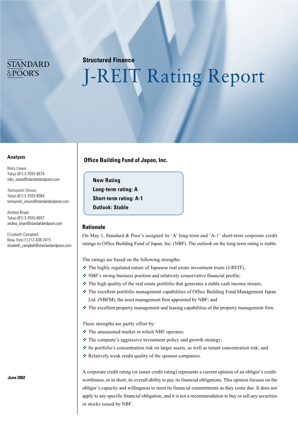 J-REIT Rating Report