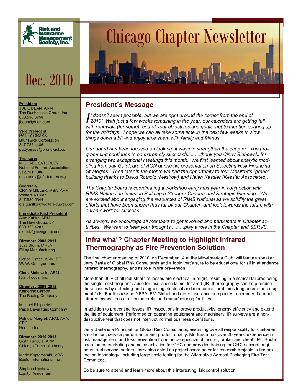 Chicago Chapter Newsletter