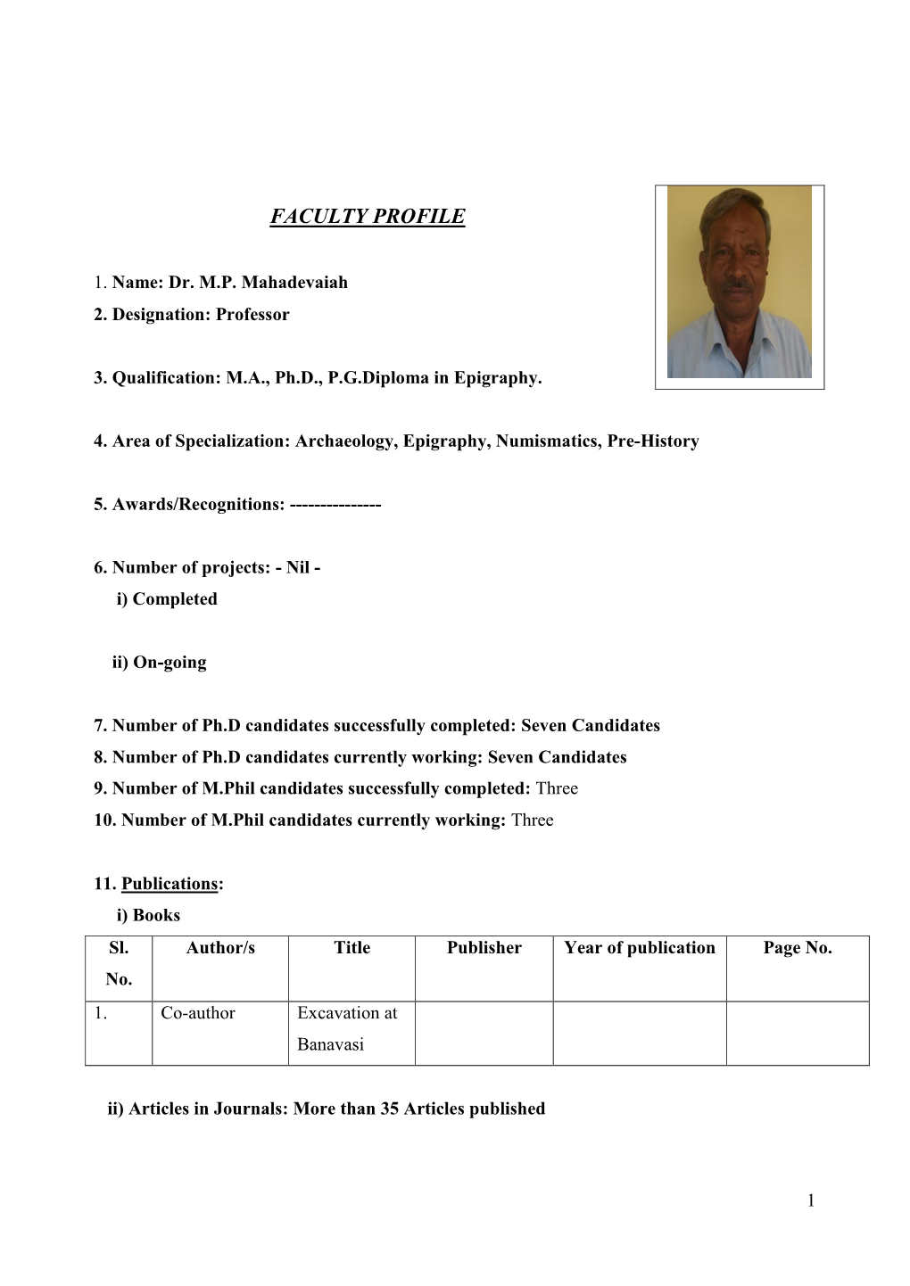 Faculty Profile