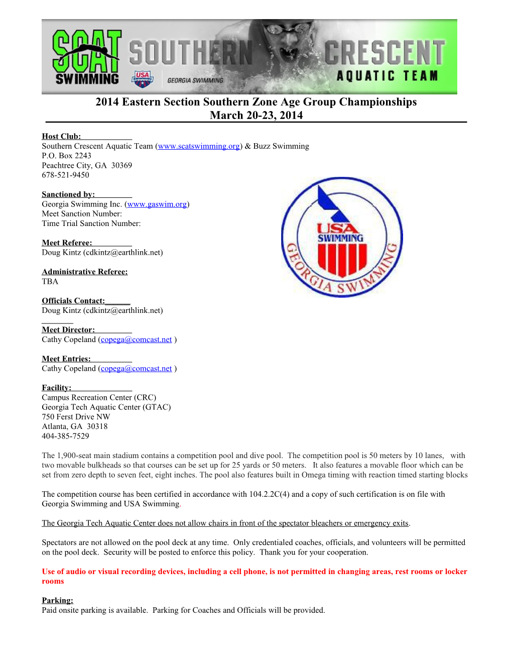 2014 Eastern Section Southern Zone Age Group Championships