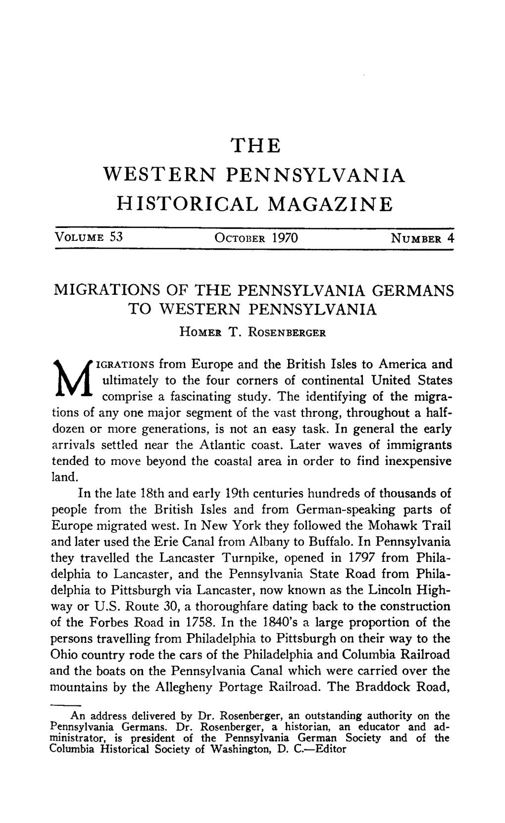 Western Pennsylvania Historical Magazine