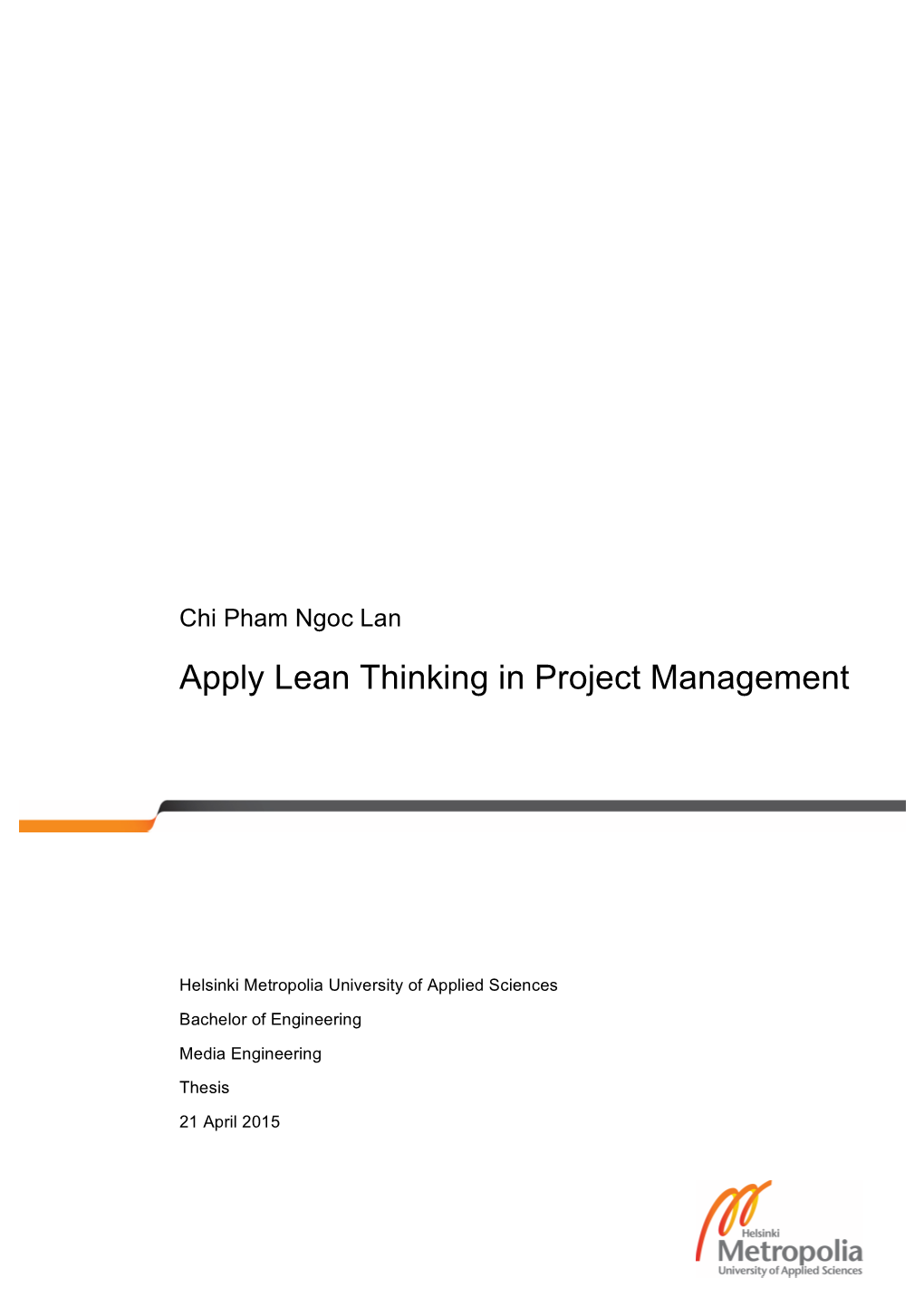 Apply Lean Thinking in Project Management