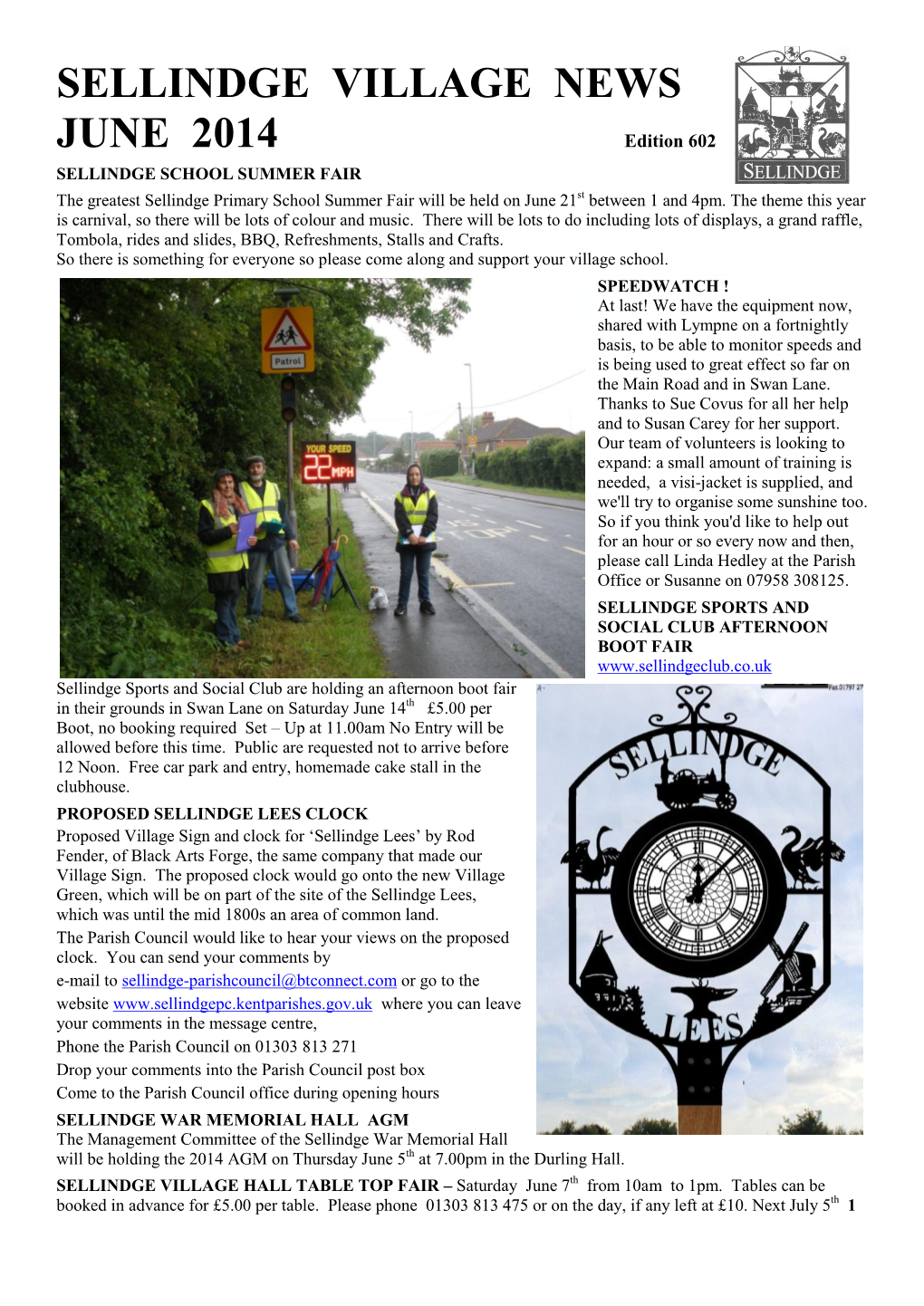 Sellindge Village News June 2014