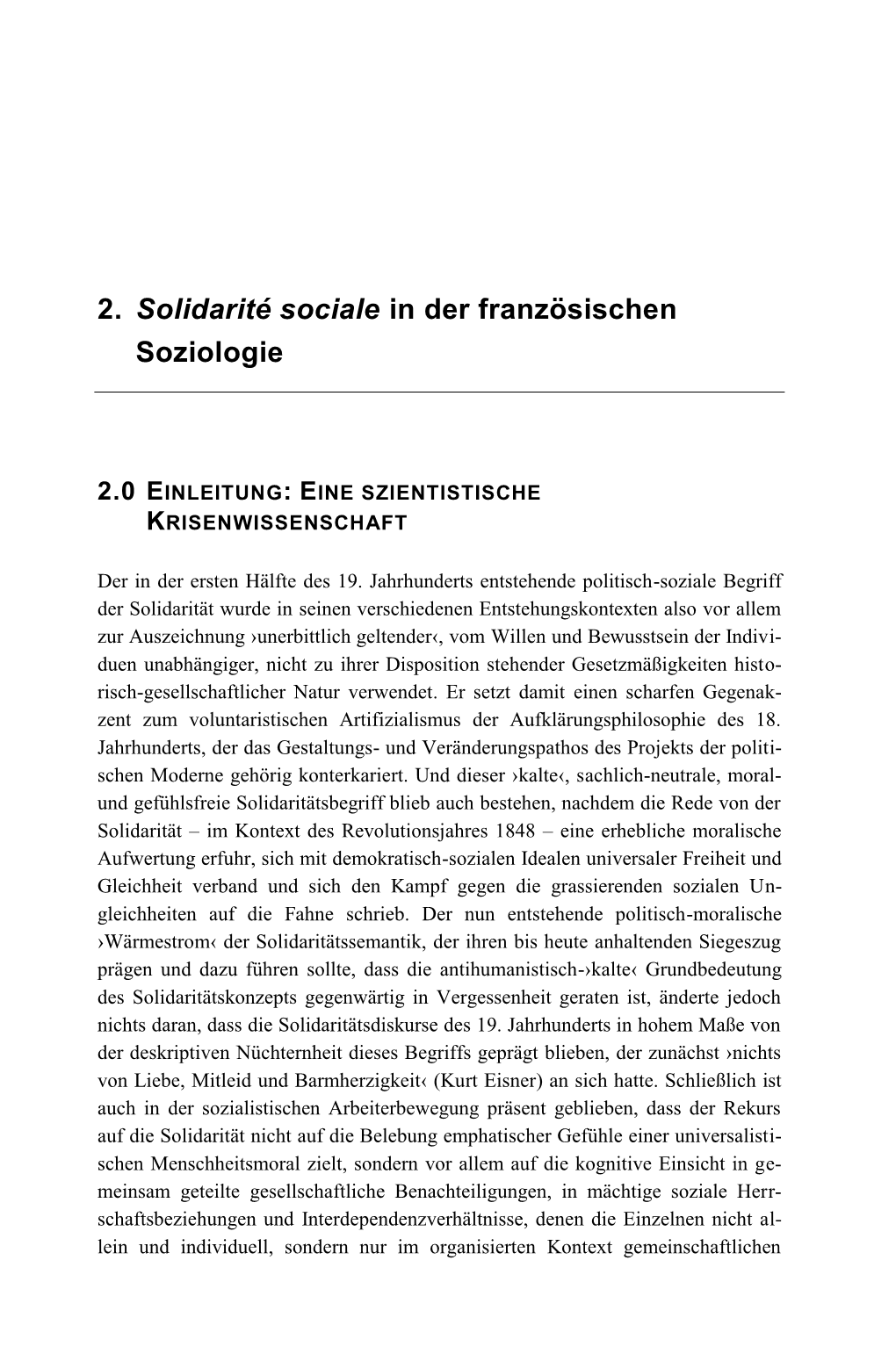 2. Solidarité Sociale in Der Französischen Soziologie