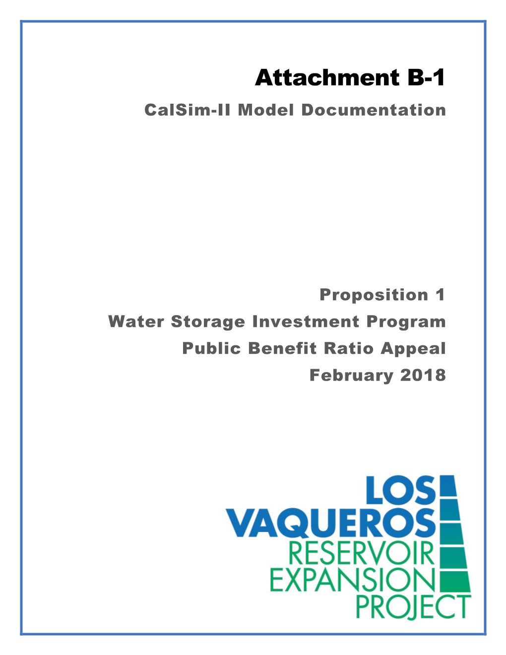 Attachment B-1 Calsim-II Model Documentation