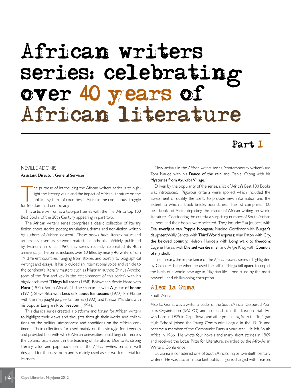 1414 African Writers Series