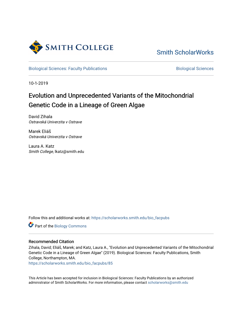 Evolution and Unprecedented Variants of the Mitochondrial Genetic Code in a Lineage of Green Algae