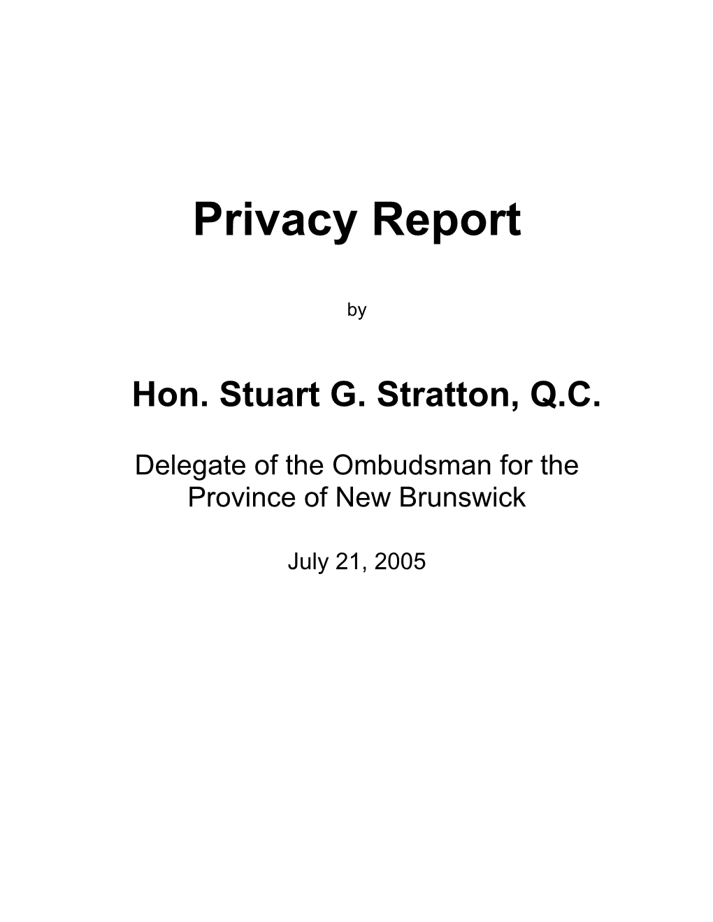 Privacy Report
