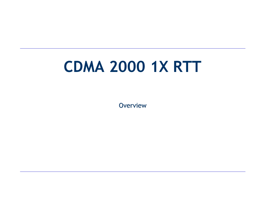 Cdma 2000 1X Rtt