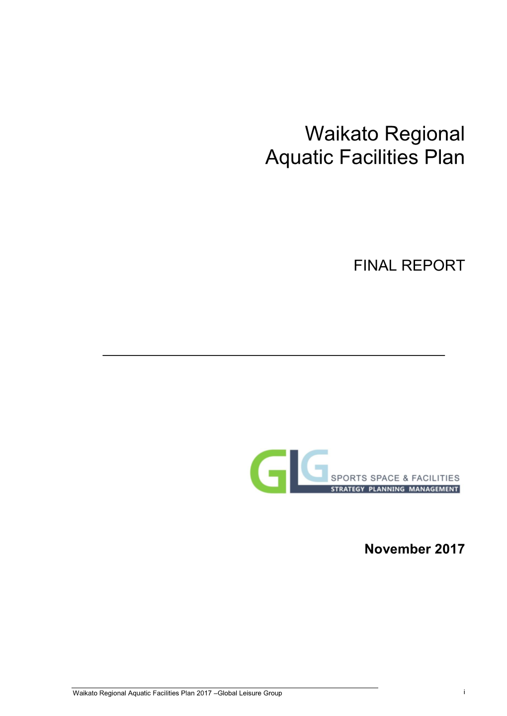 Waikato Regional Aquatic Facilities Plan