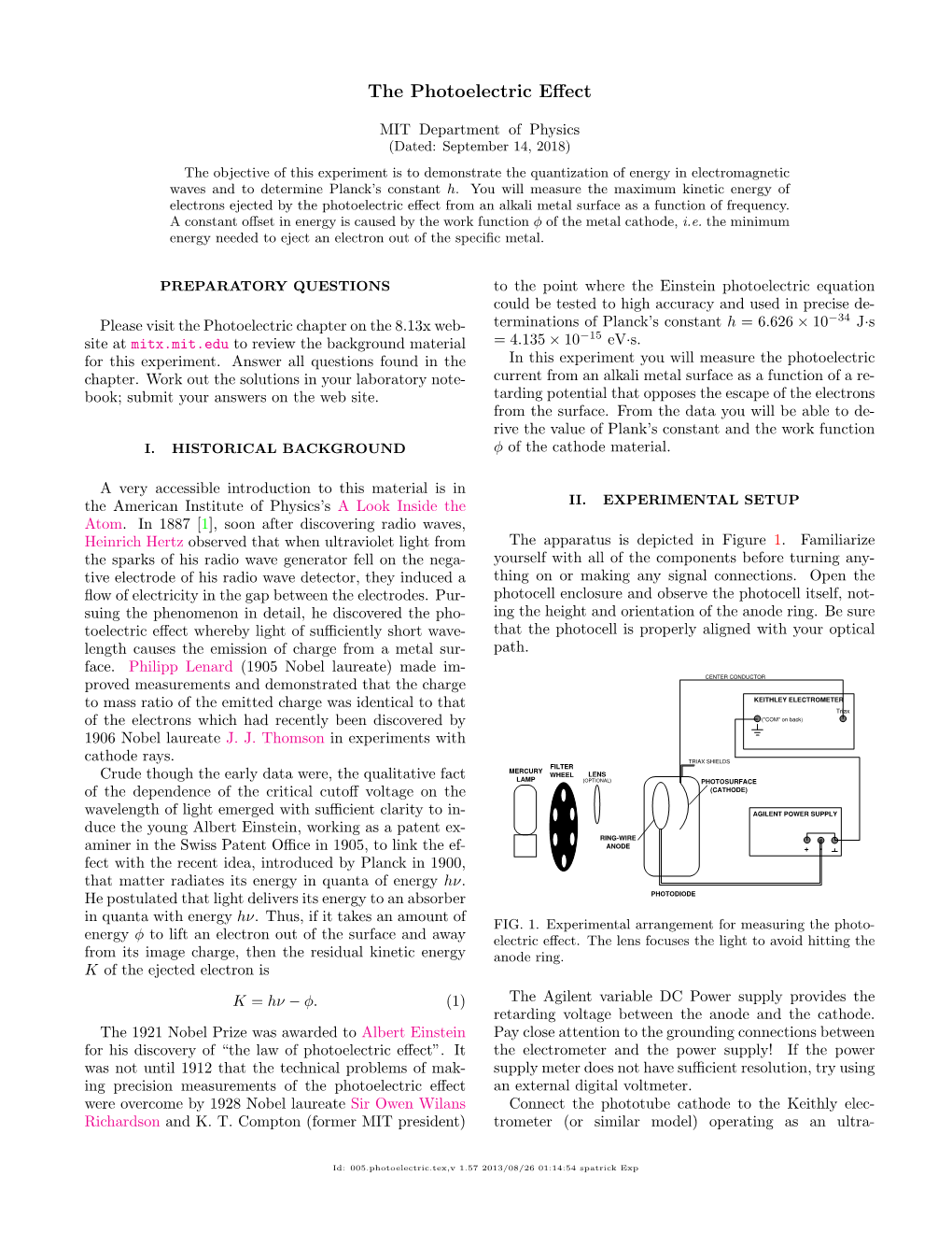 The Photoelectric Effect