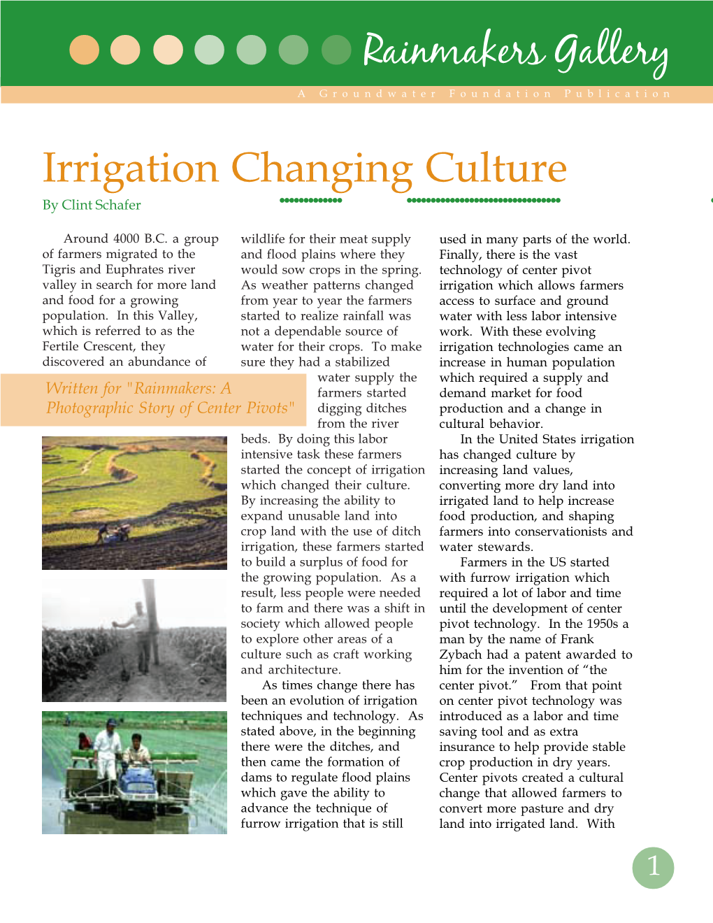 Irrigation Changing Culture Rainmakers Gallery