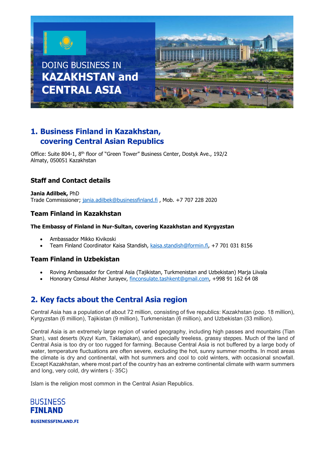 KAZAKHSTAN and CENTRAL ASIA