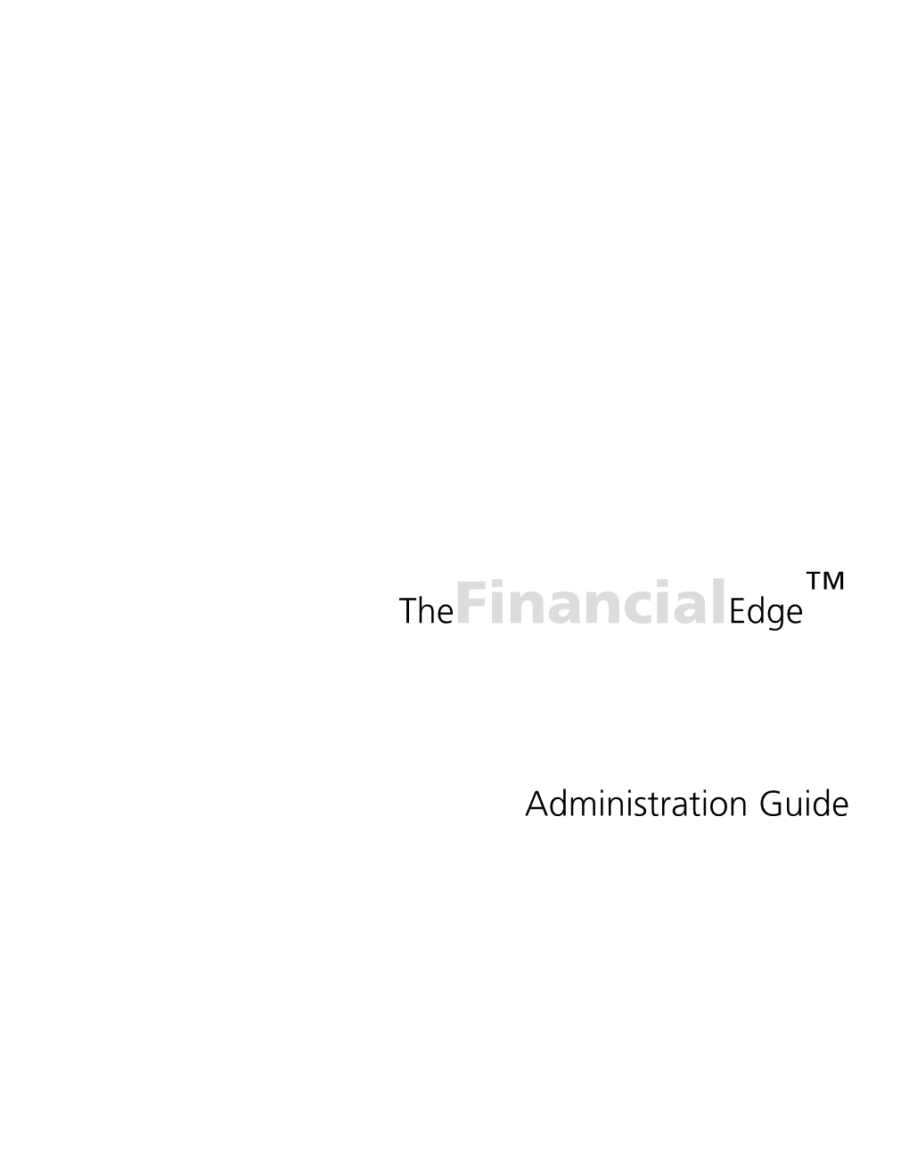 Financial Edge Administration Guide