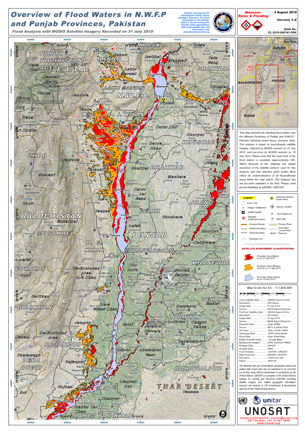 Overview of Flood Waters in N.W.F.P. and Punjab Provinces, Pakistan