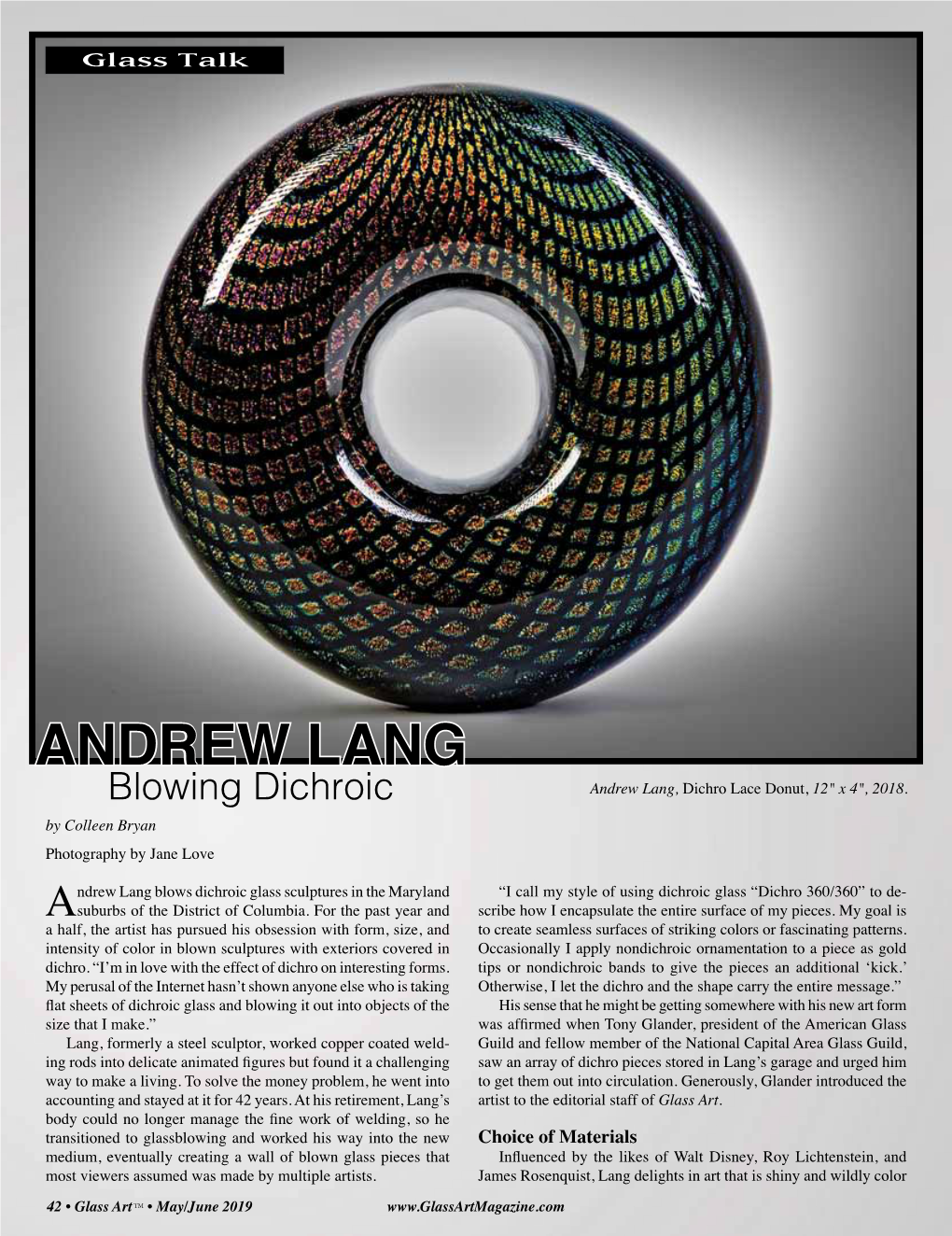 ANDREW LANG Blowing Dichroic Andrew Lang, Dichro Lace Donut, 12