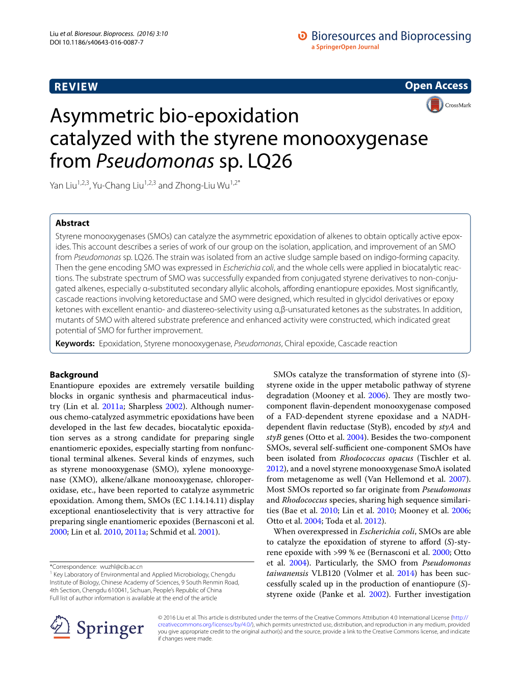Asymmetric Bio-Epoxidation Catalyzed with the Styrene Monooxygenase