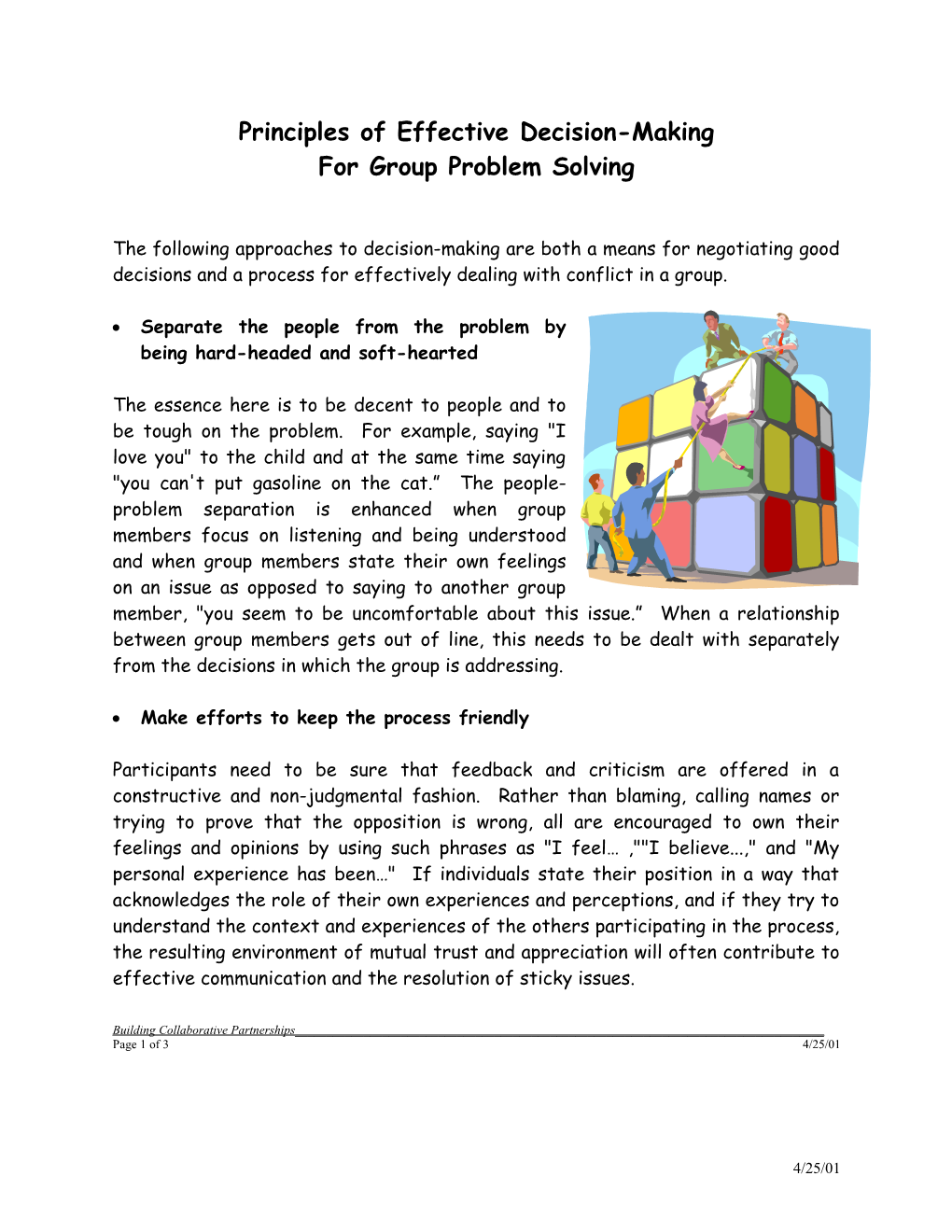 Principles Of Effective Decision-Making For Group Problem Solving