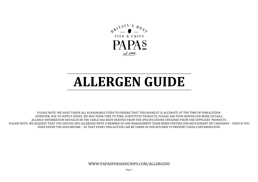 Allergen Guide