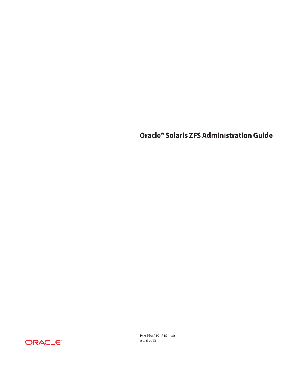 Oracle Solaris ZFS Administration Guide • April 2012 Contents