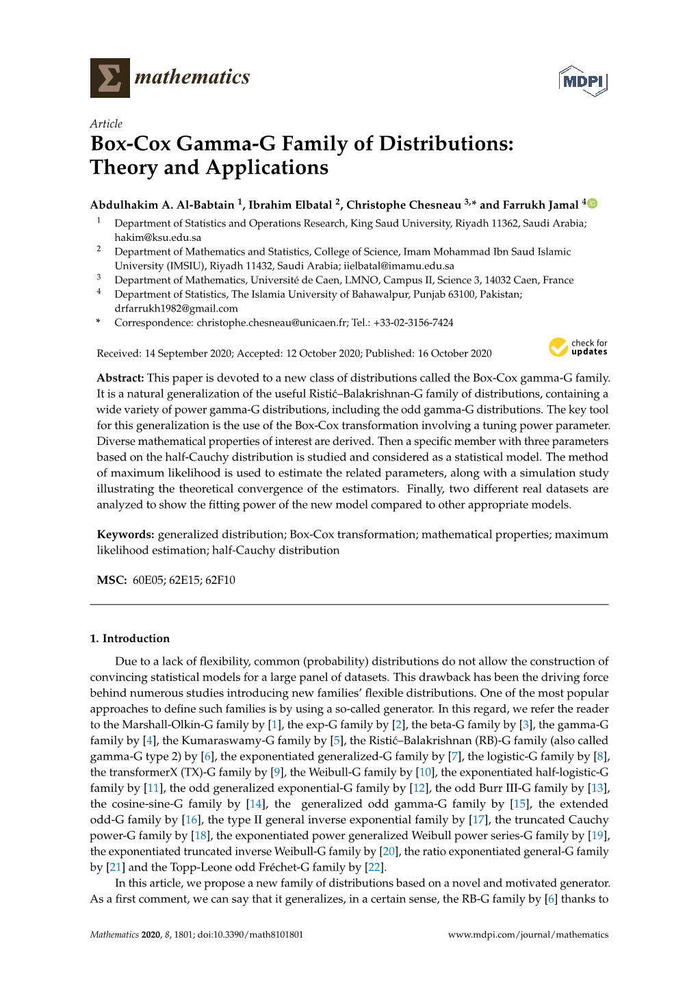 Box-Cox Gamma-G Family of Distributions: Theory and Applications