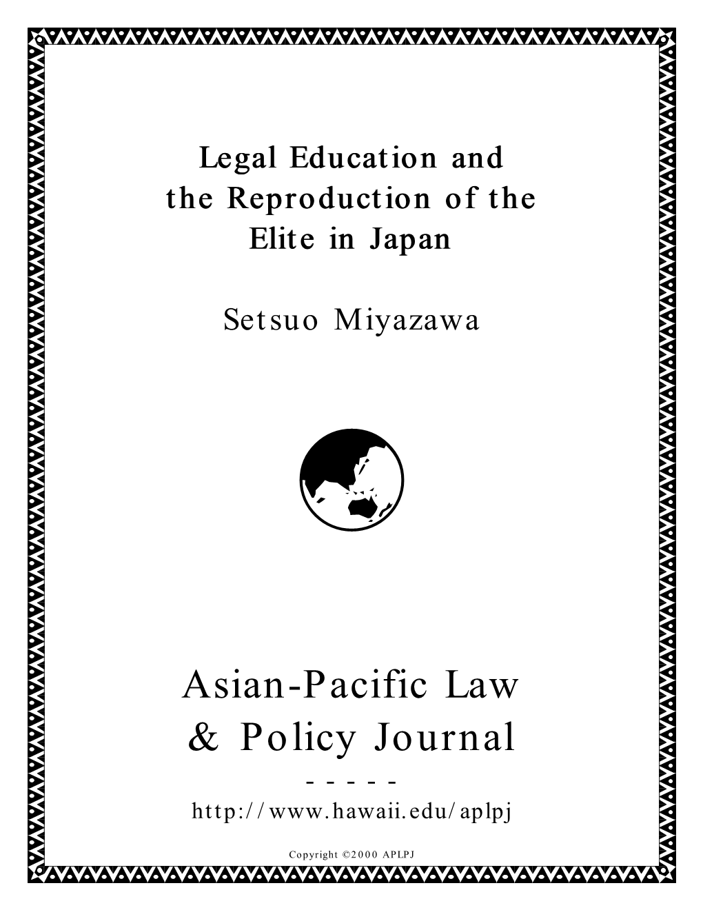 Asian-Pacific Law & Policy Journal
