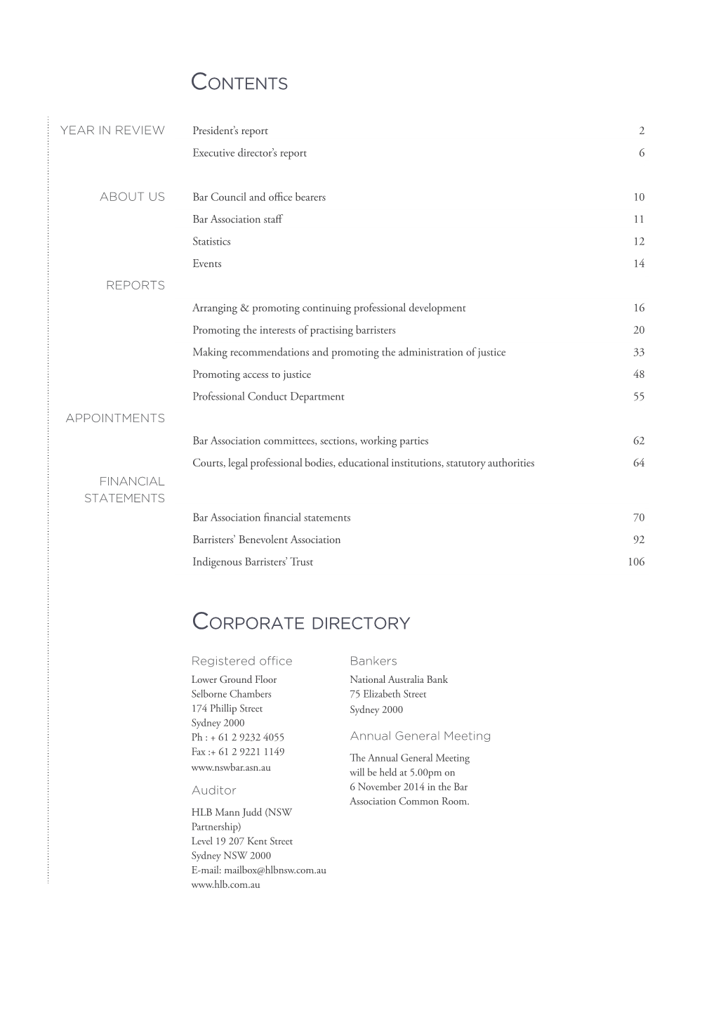 Contents Corporate Directory