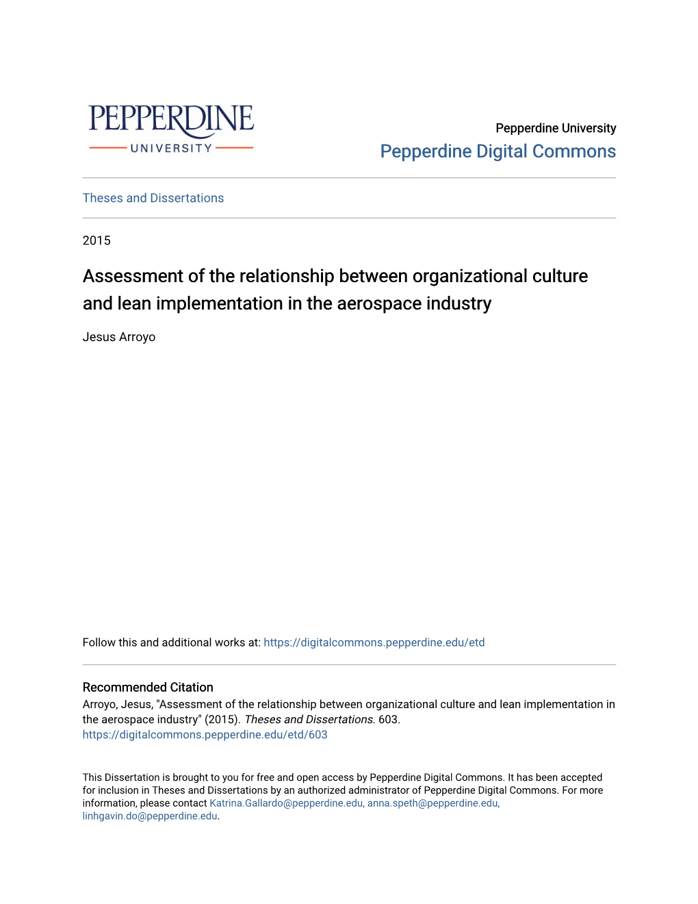 Assessment of the Relationship Between Organizational Culture and Lean Implementation in the Aerospace Industry