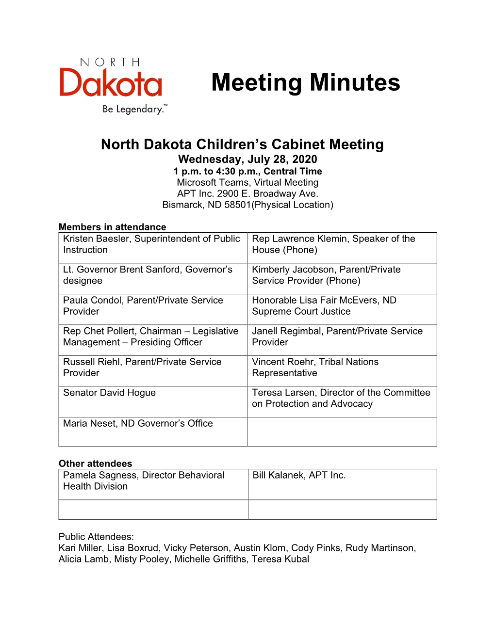 Meeting Minutes