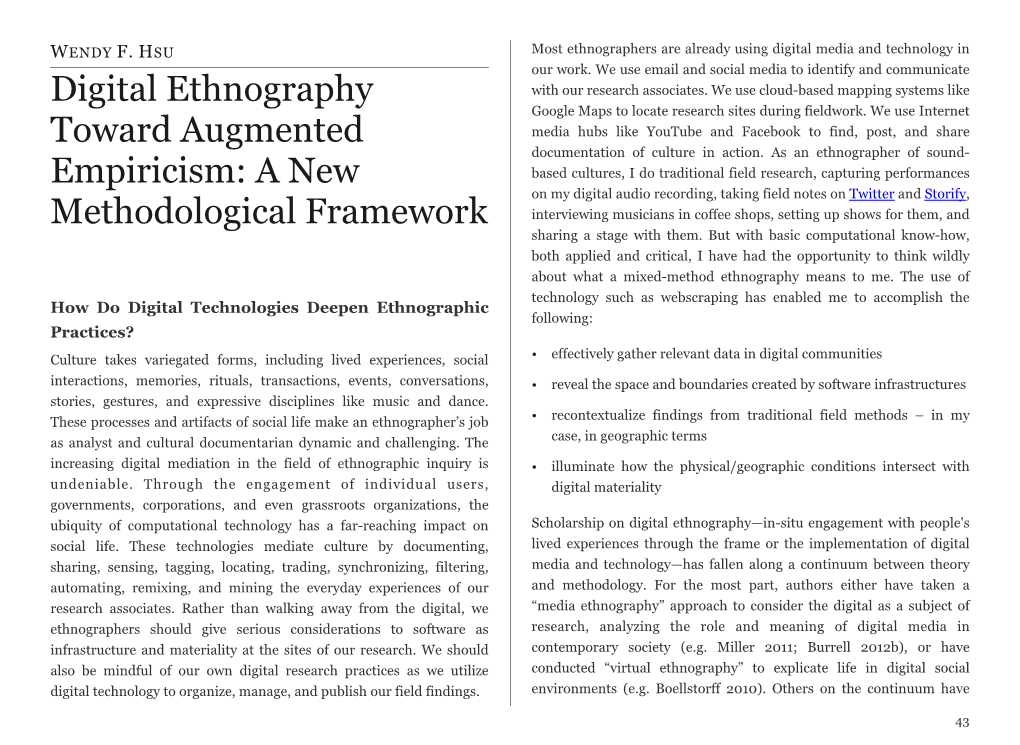 Digital Ethnography Toward Augmented Empiricism