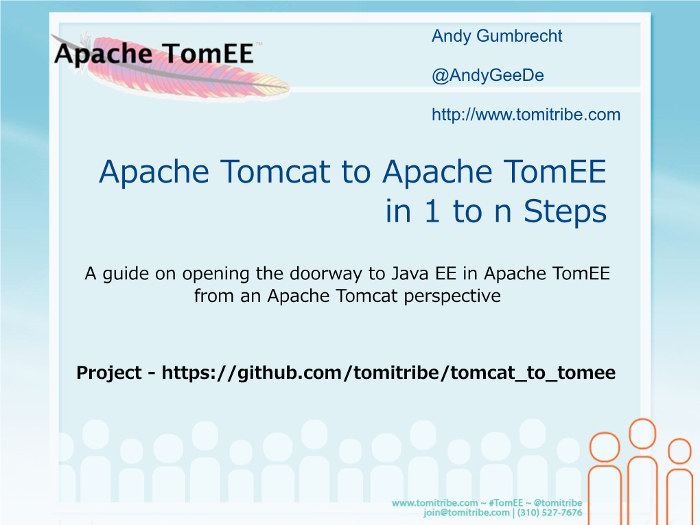 Apache Tomcat to Apache Tomee in 1 to N Steps