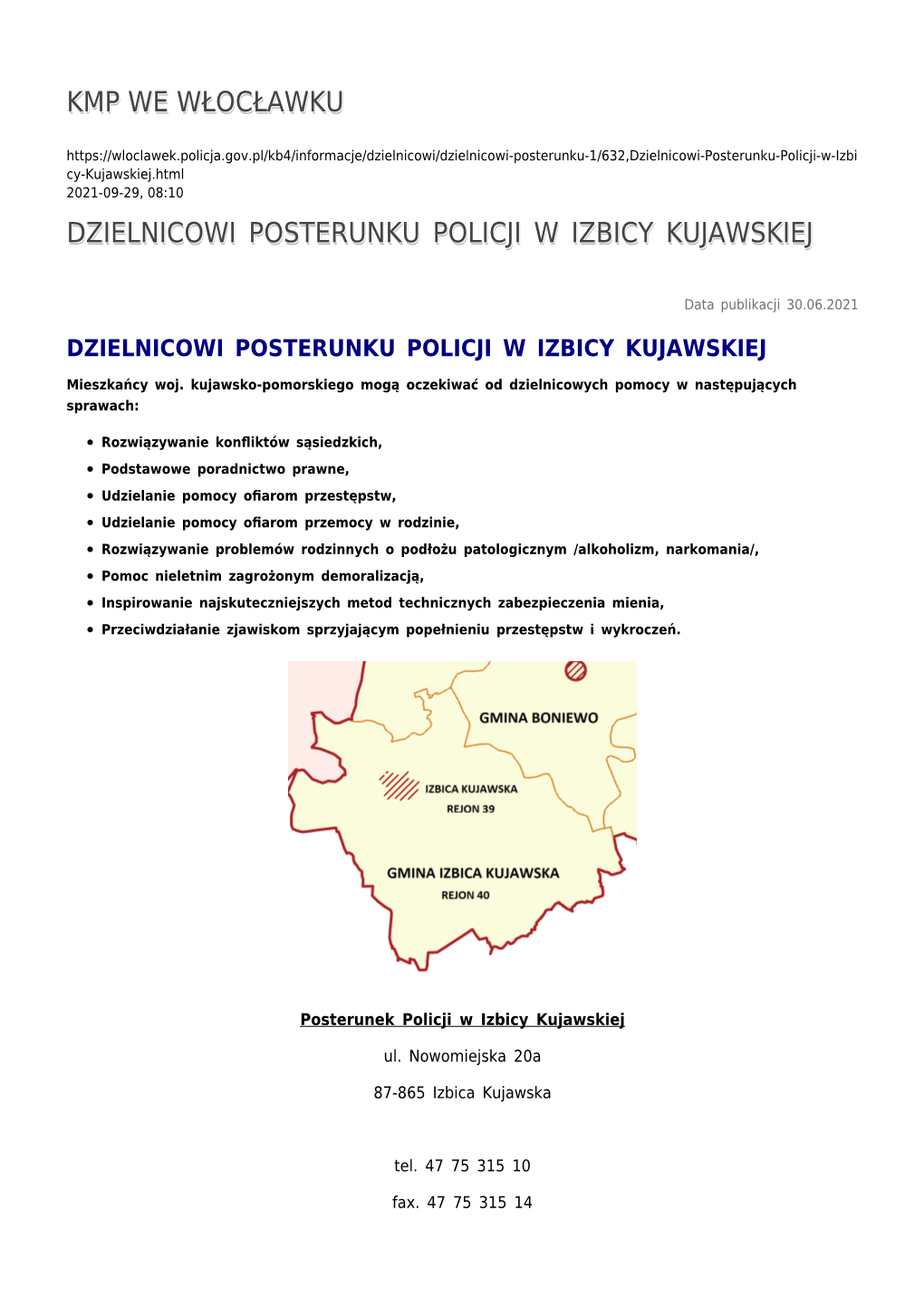 Dzielnicowi Posterunku Policji W Izbicy Kujawskiej