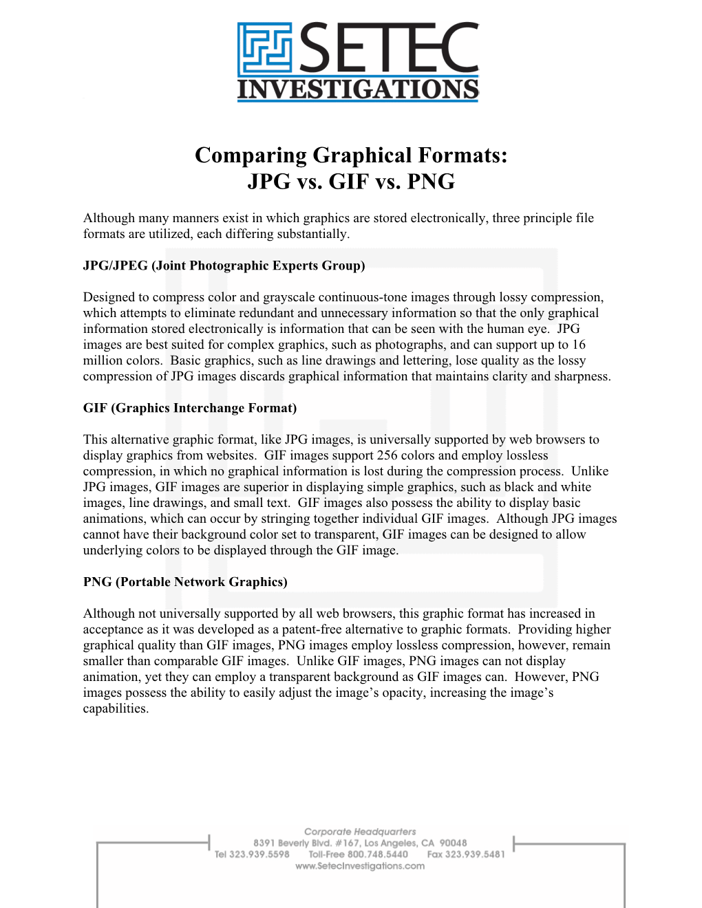 Comparing Graphical Formats: JPG Vs. GIF Vs. PNG