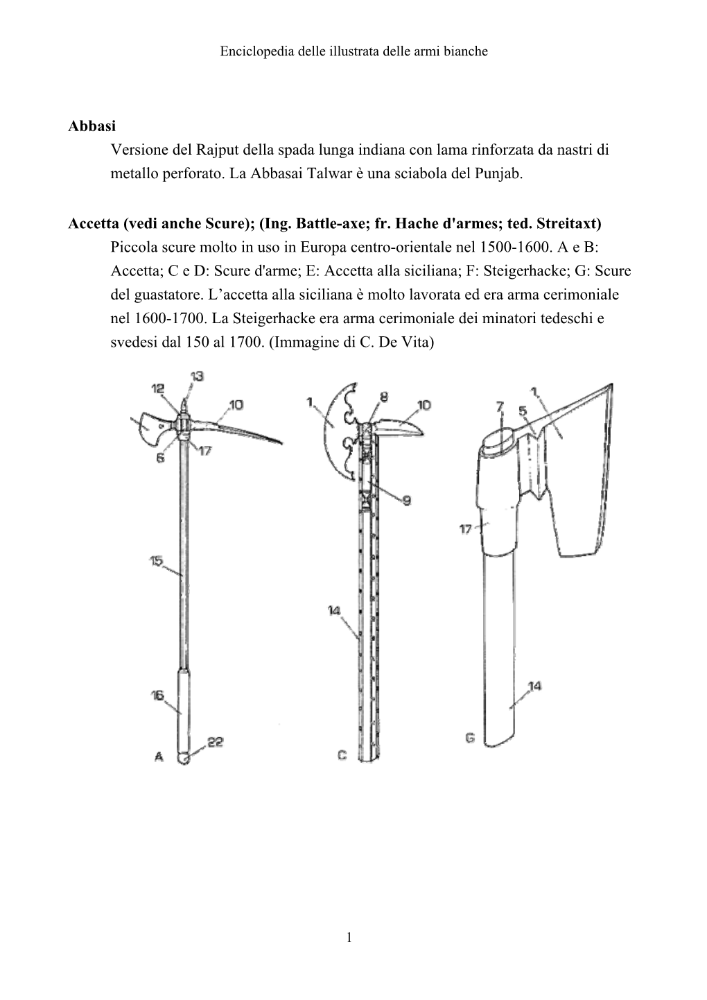 Enciclopedia Delle Illustrata Delle Armi Bianche