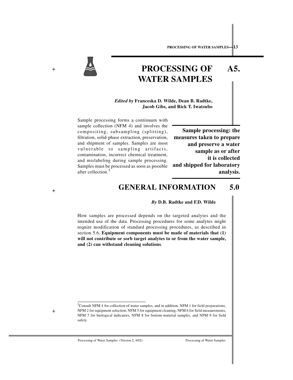 Processing of A5. Water Samples