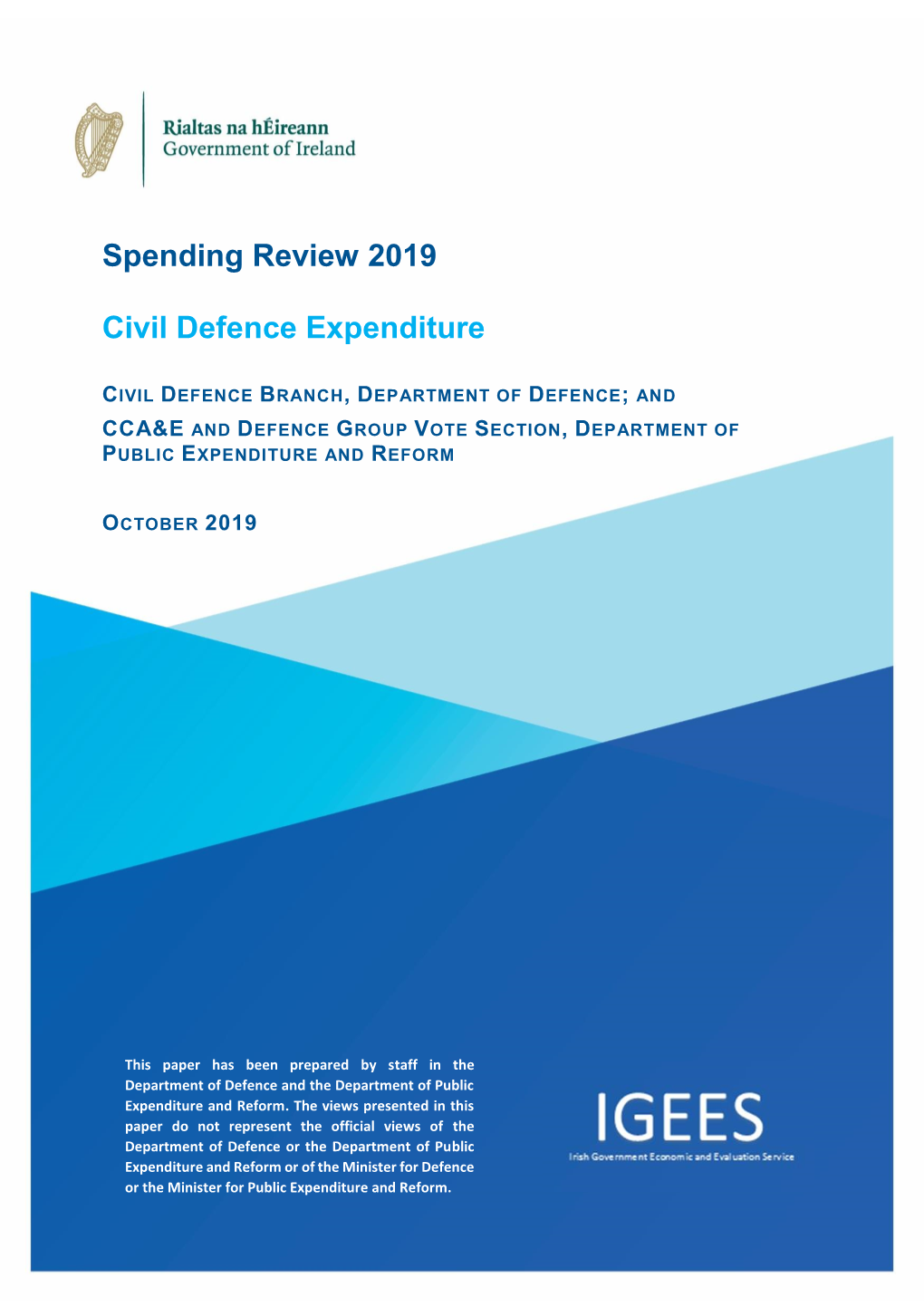 Spending Review 2019 Civil Defence Expenditure