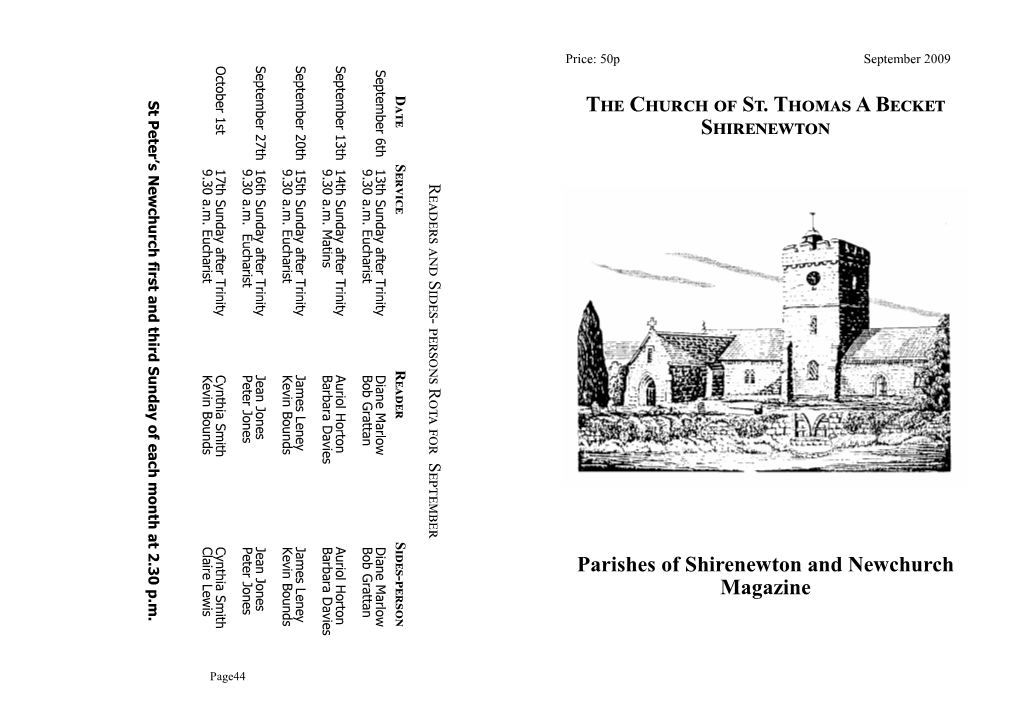 The Church of St. Thomas a Becket Shirenewton Parishes Of