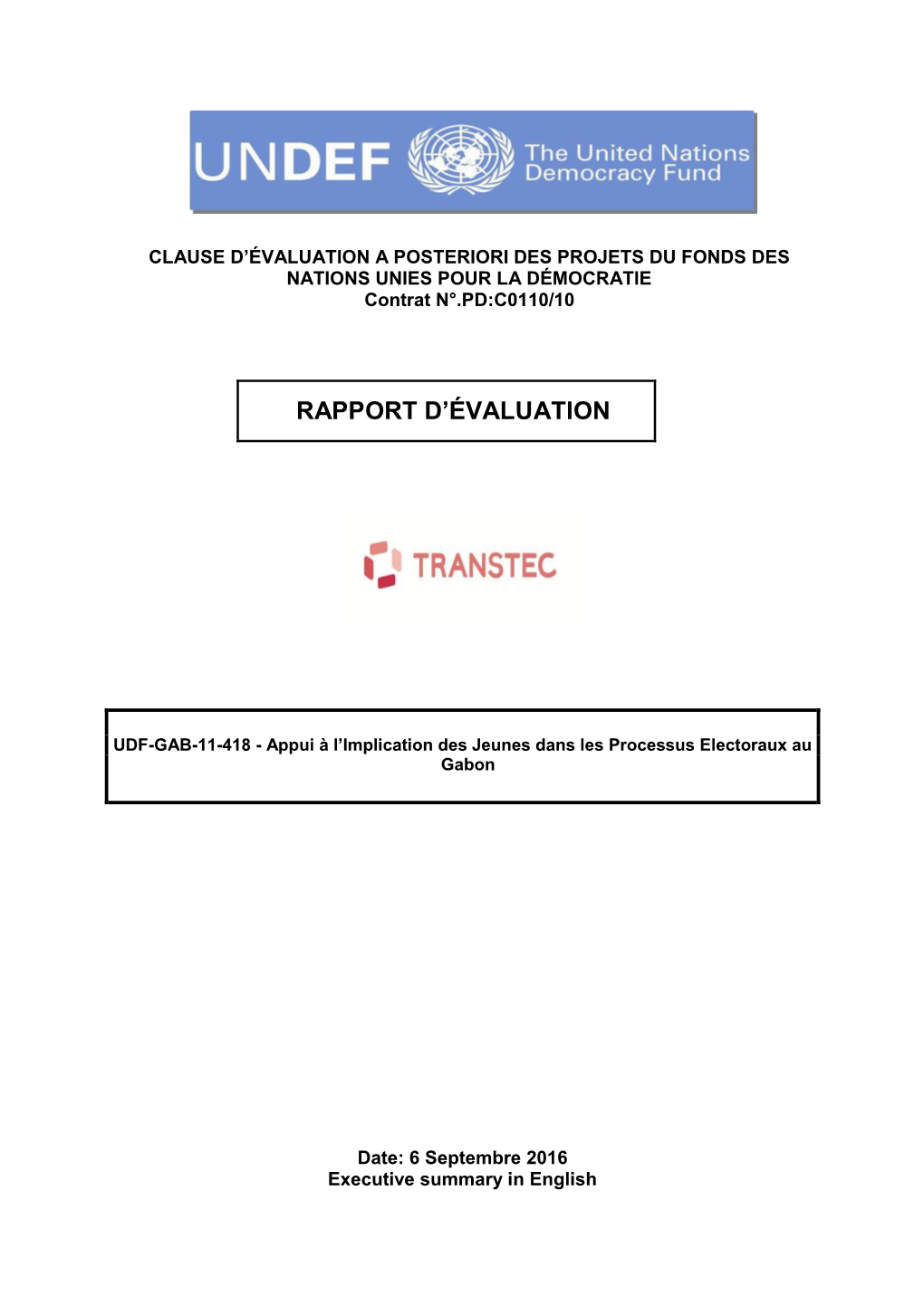 Rapport D'évaluation