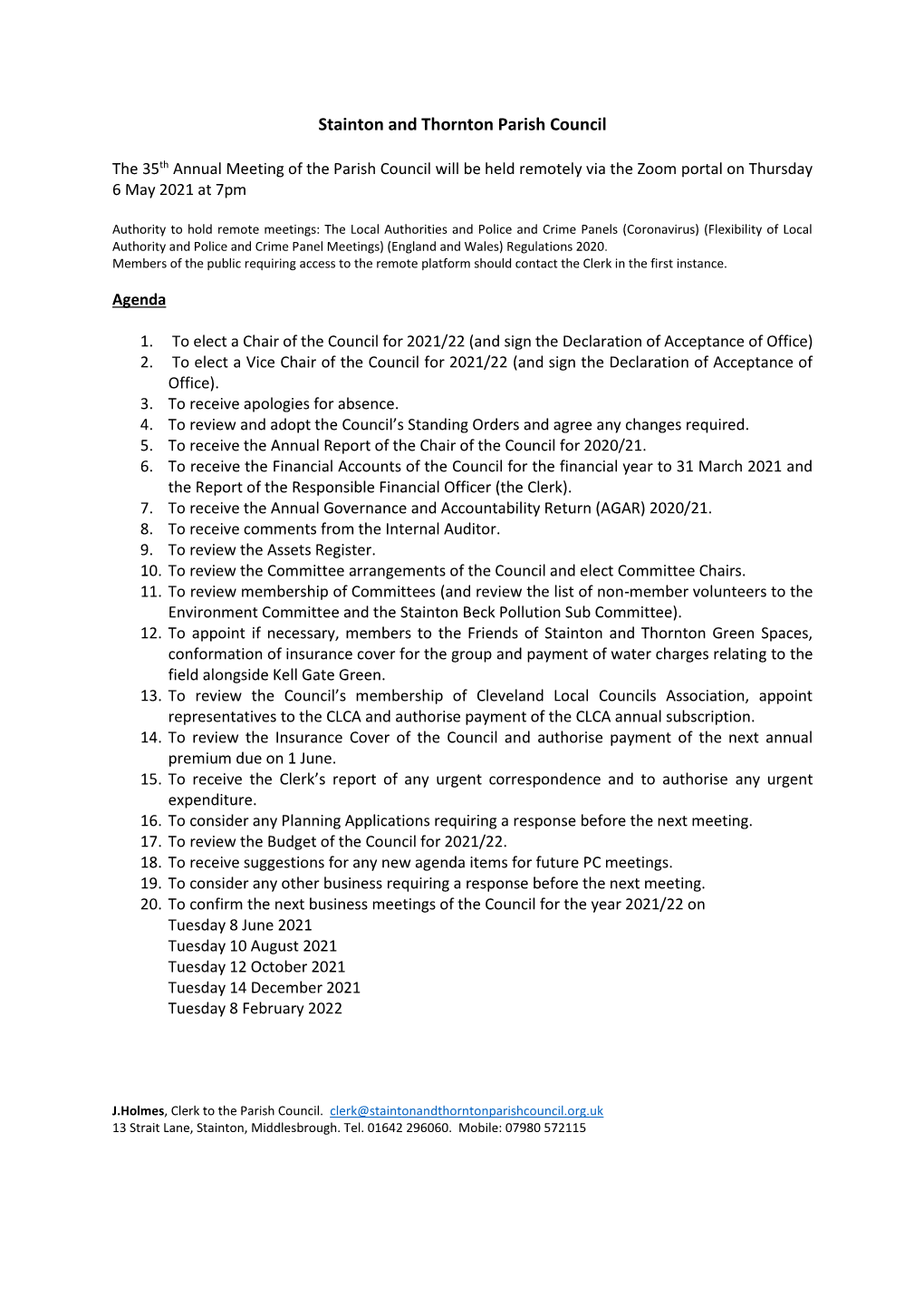 Link PDF Version of the Agenda