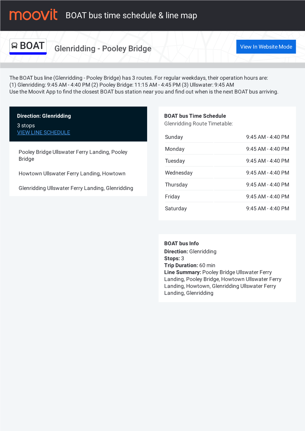 BOAT Bus Time Schedule & Line Route