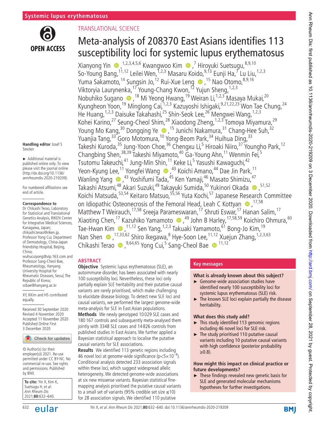 Meta-Analysis of 208370 East Asians Identifies 113 Susceptibility Loci For