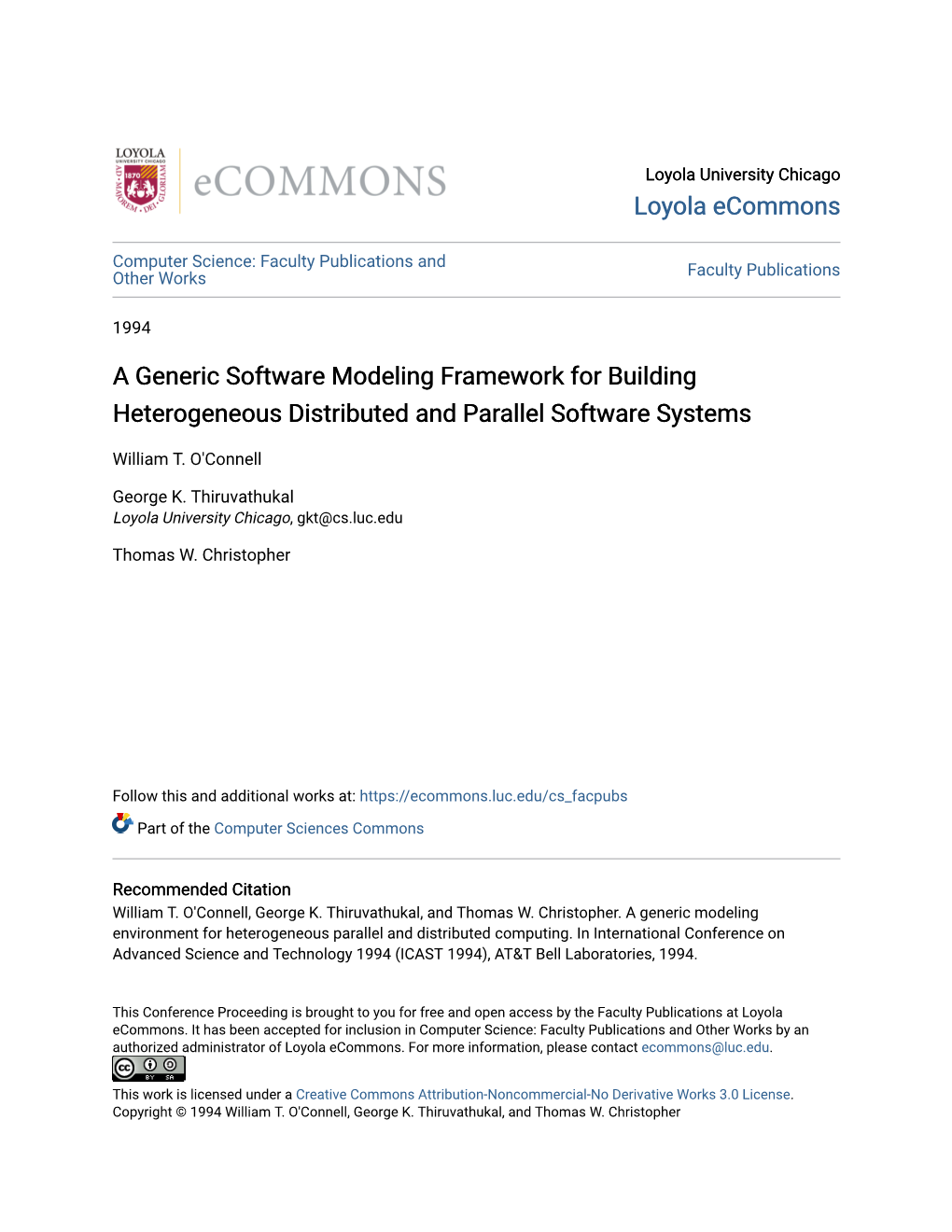 A Generic Software Modeling Framework for Building Heterogeneous Distributed and Parallel Software Systems