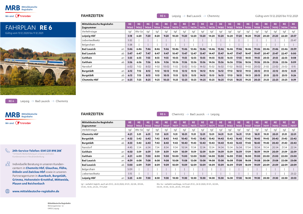 Fahrplan Re 6