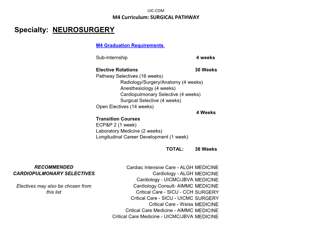 Surgical Pathway Neurosurgery