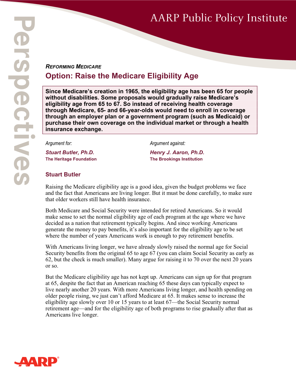Raise the Medicare Eligibility Age