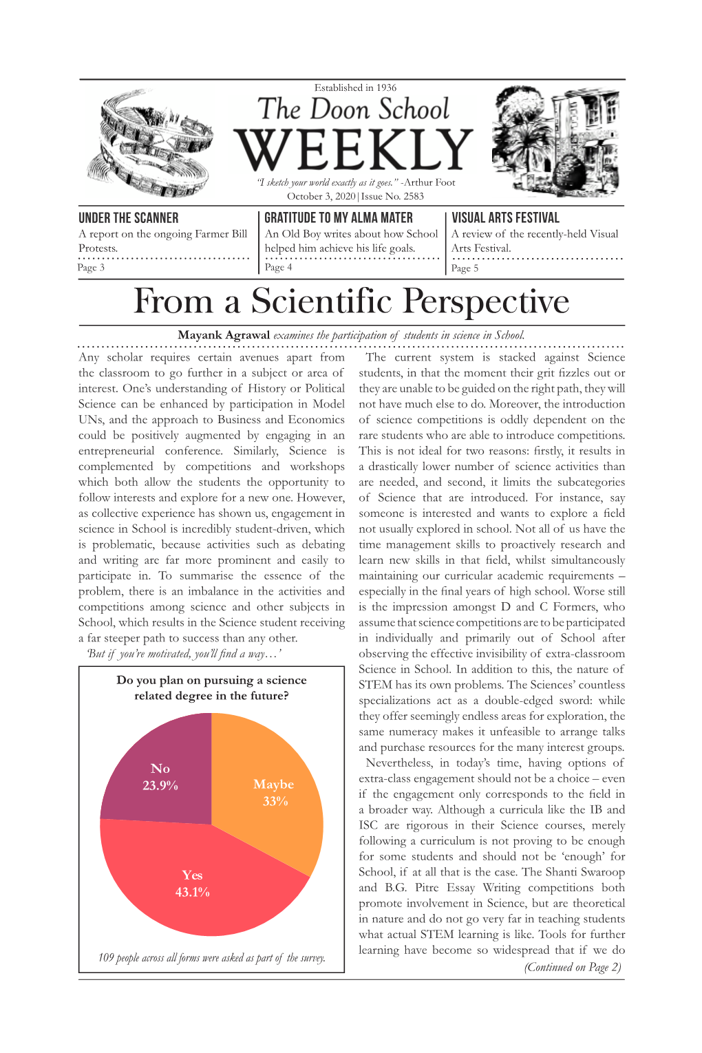 The Doon School Weekly (October 3, 2020)