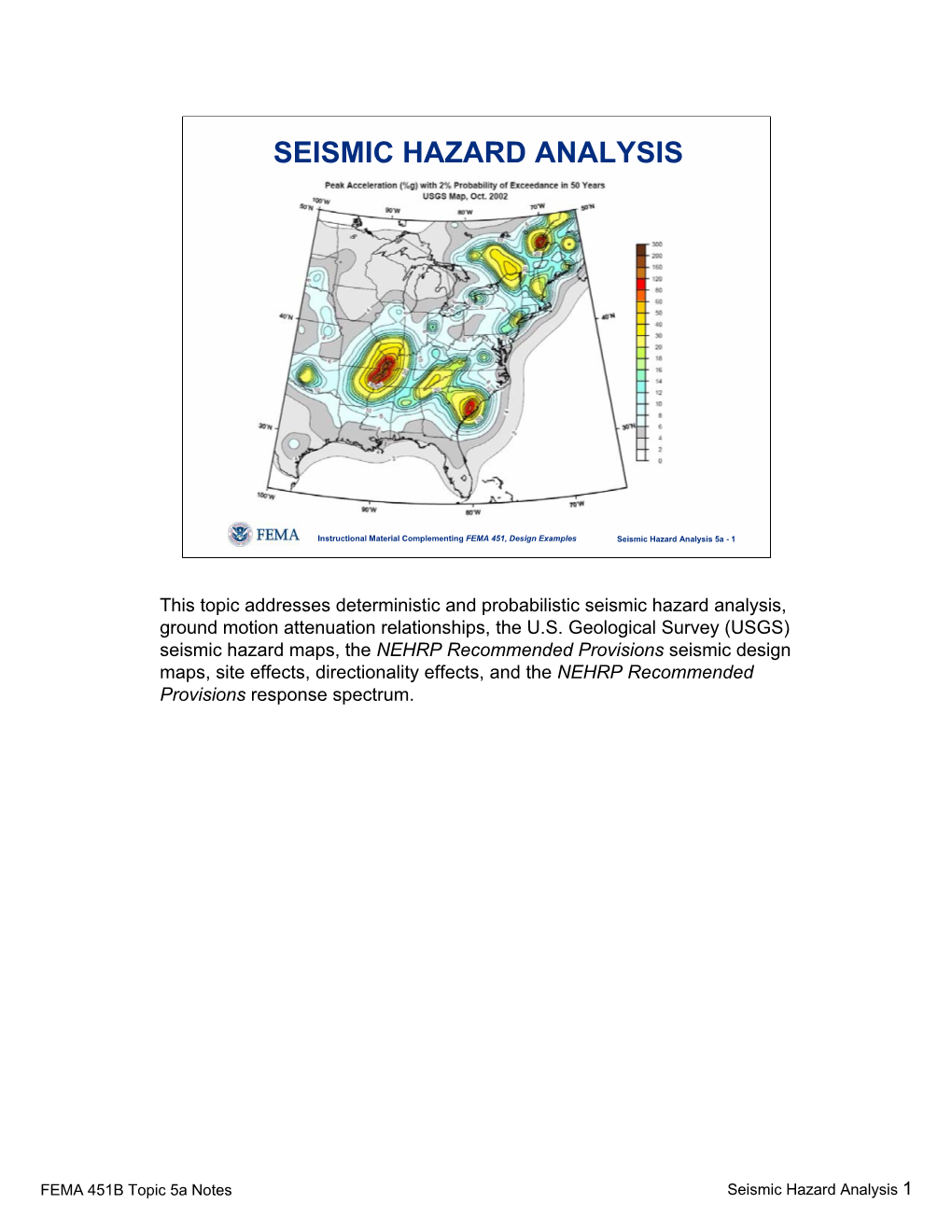 Seismic Hazard Analysis