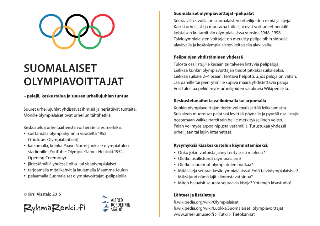 Olympiavoittajat-Pelipalat